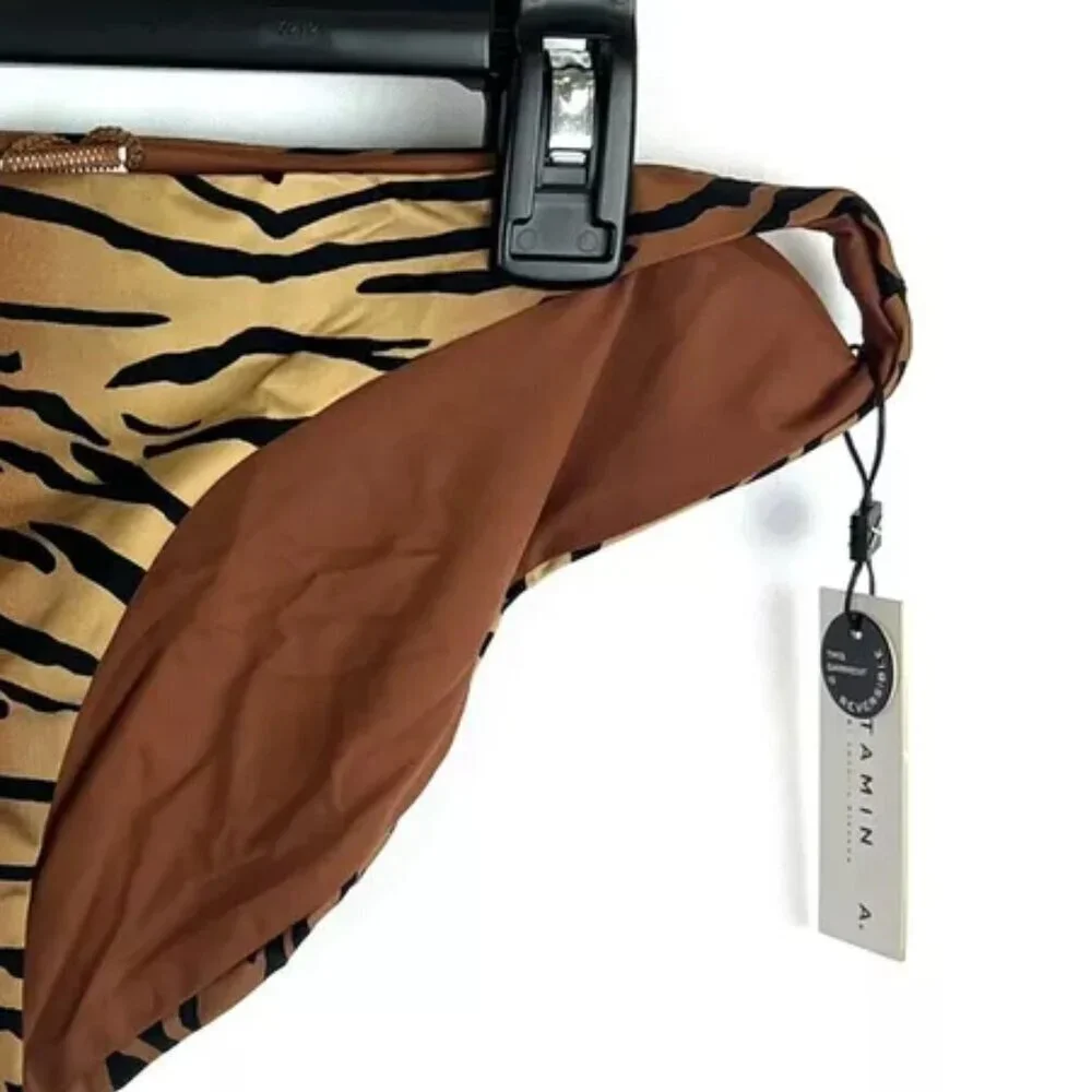 Vitamin A Women’s Animal Print Brown Bikini Bottom Size 14